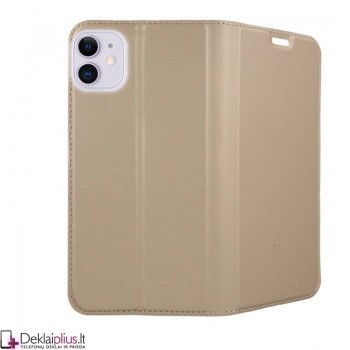 Dux Ducis dirbtinės odos atverčiamas dėklas - auksinės spalvos (telefonui Apple Iphone 11) Dux Ducis dirbtinės odos atverčiamas dėklas - auksinės spalvos (telefonui Apple Iphone 11)